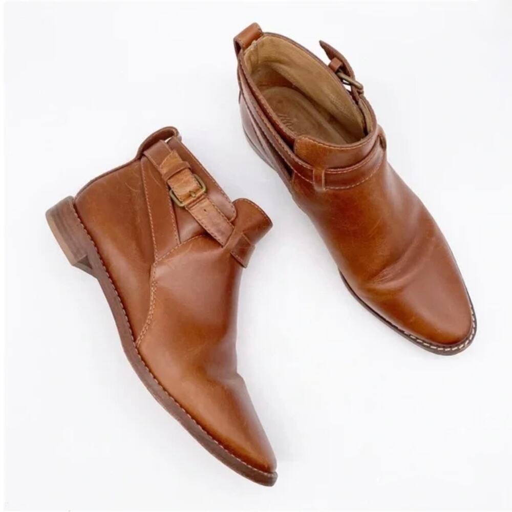 Madewell Hollis Leather Ankle Boot - Saddle Brown - Size 9